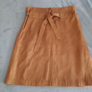 Real leather skirt
